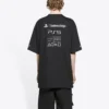 Balenciaga x PlayStation: colaboración con estampado geométrico alfabético para PS5, camiseta unisex de manga corta, color negro, 651795TKVF31070