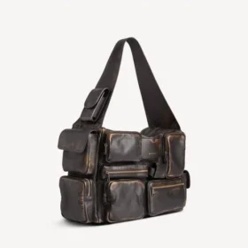 Bolso bandolera grande «Superbusy» para hombre en color marrón