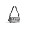 Bolso bandolera Le Cagole Xs metalizado «Plata» 7716700GT3Y8103