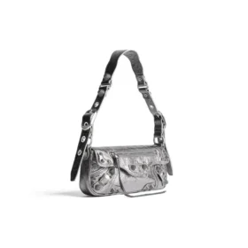 Bolso bandolera Le Cagole Xs metalizado «Plata» 7716700GT3Y8103