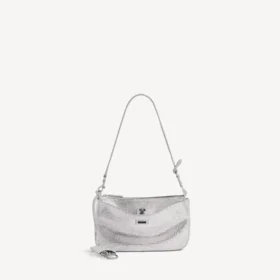 Bolso bandolera tipo Rodeo para mujer con pedrería en gris humo Bolso bandolera tipo Rodeo para mujer con pedrería en gris humo