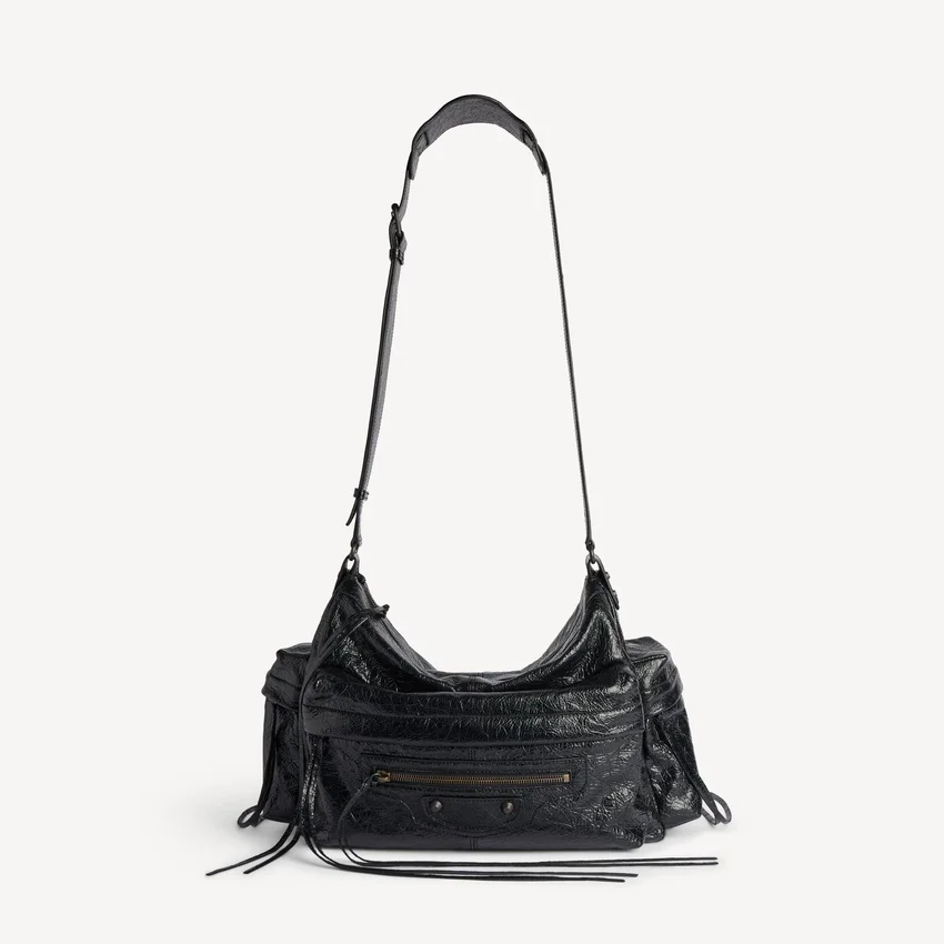 Bolso cruzado de múltiples bolsillos Le City para hombre, mediano, en negro Bolso cruzado de múltiples bolsillos Le City para hombre, mediano, en negro