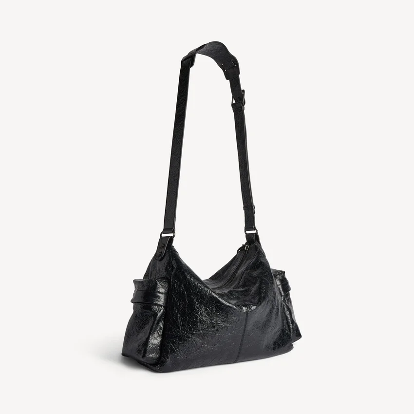 Bolso cruzado de múltiples bolsillos Le City para hombre, mediano, en negro Bolso cruzado de múltiples bolsillos Le City para hombre, mediano, en negro