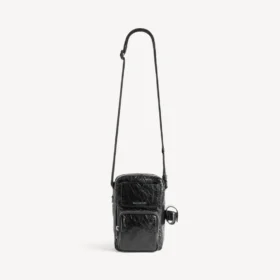 Bolso cruzado vertical «Superbusy» para hombre en negro