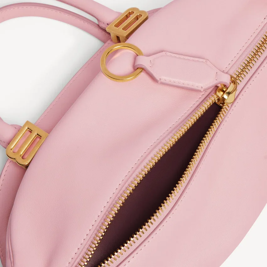 Bolso de boliche tipo bolero para mujer, modelo mini, en color cuarzo rosa Bolso de boliche tipo bolero para mujer, modelo mini, en color cuarzo rosa
