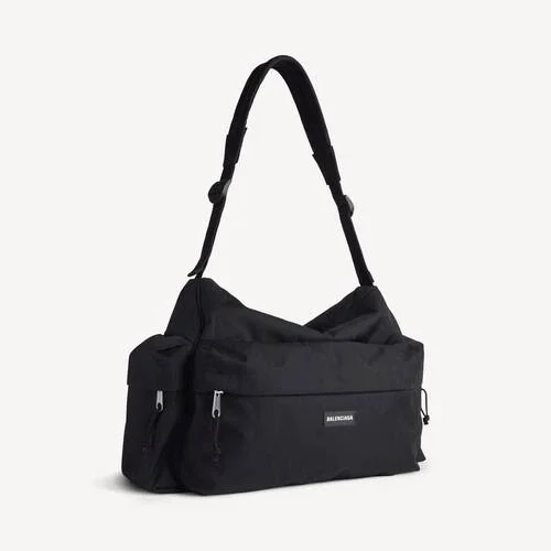 Bolso de fin de semana Explorer para hombre, mediano, con múltiples bolsillos, en negro Bolso de fin de semana Explorer para hombre, mediano, con múltiples bolsillos, en negro