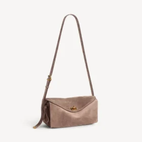 Bolso de hombro Le 7 para mujer, tamaño mediano, en color biscuit