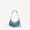 Bolso de hombro Le Cagole para mujer, tamaño pequeño, con pedrería azul Bolso de hombro Le Cagole para mujer, tamaño pequeño, con pedrería azul