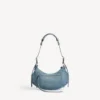 Bolso de hombro Le Cagole para mujer, tamaño pequeño, con pedrería azul Bolso de hombro Le Cagole para mujer, tamaño pequeño, con pedrería azul