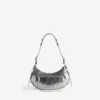 Bolso de hombro Le Cagole para mujer, tamaño pequeño, en color plateado Bolso de hombro Le Cagole para mujer, tamaño pequeño, en color plateado