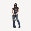 Bolso de hombro Le Cagole para mujer XS en color plateado Bolso de hombro Le Cagole para mujer XS en color plateado