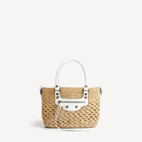 Bolso de malla Le City pequeño para mujer en color natural/blanco óptico