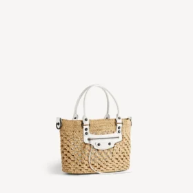 Bolso de malla Le City pequeño para mujer en color natural/blanco óptico