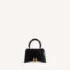 Bolso de mano para mujer XS Hourglass en negro Bolso de mano para mujer XS Hourglass en negro