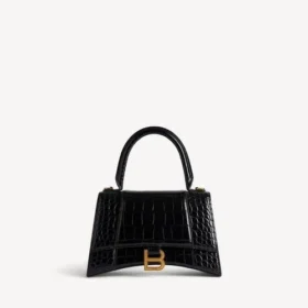 Bolso de mano pequeño para mujer, modelo «Hourglass», en negro
