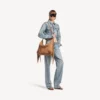 Bolso hobo Le City para mujer, tamaño mediano, en color camel