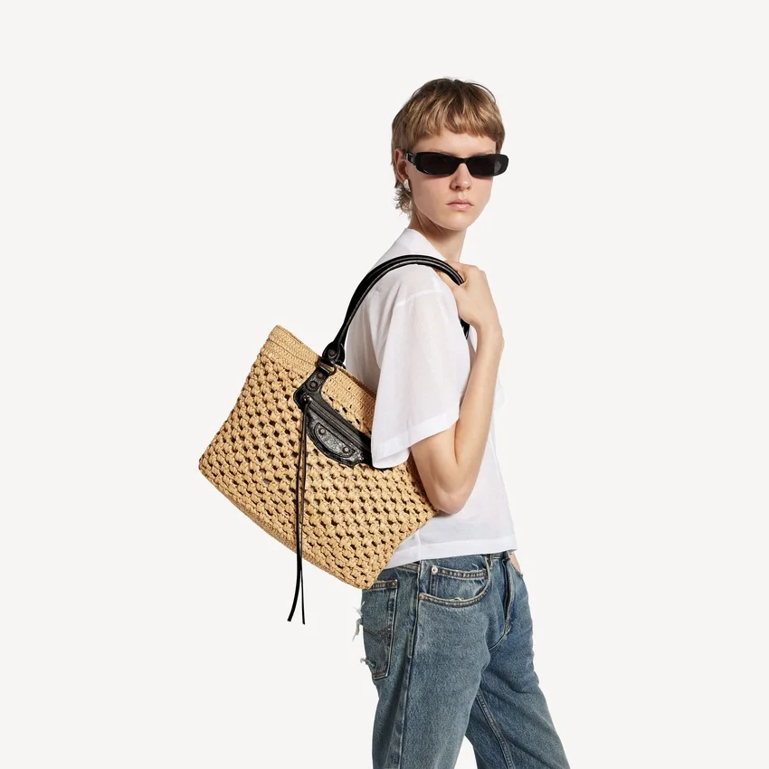 Bolso Le City Basket mediano para mujer en color natural/negro Bolso Le City Basket mediano para mujer en color natural/negro