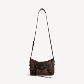 Bolso mensajero con solapa City para hombre, tamaño pequeño, en color espresso claro