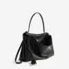 Bolso Rodeo grande de piel de becerro granulada en negro