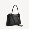 Bolso Rodeo grande de piel de becerro granulada en negro