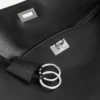 Bolso Rodeo grande de piel de becerro granulada en negro