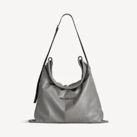 Bolso shopper para hombre con bolsa protectora y correa cruzada, grande, en gris