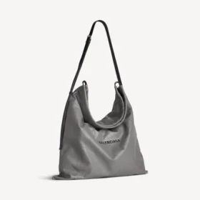 Bolso shopper para hombre con bolsa protectora y correa cruzada, grande, en gris