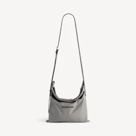 Bolso shopper para hombre con bolsa protectora y correa cruzada, mediano, en gris Balenciaga