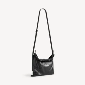 Bolso shopper para hombre con bolsa protectora y correa cruzada, mediano, en negro