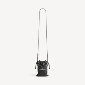 Bolso shopper para hombre con soporte para celular en negro