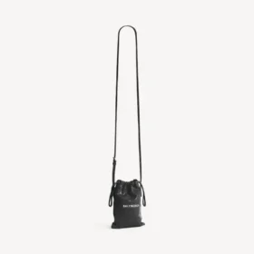 Bolso shopper para hombre con soporte para celular en negro