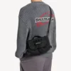 Bolso tipo mensajero militar para hombre, pequeño, en negro