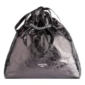 Bolso tipo tote mediano Crush metalizado «Gris» 7429412AATG1314