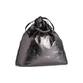 Bolso tipo tote mediano Crush metalizado «Gris» 7429412AATG1314