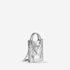 Bolso tote Le City para mujer con soporte para celular en color plateado