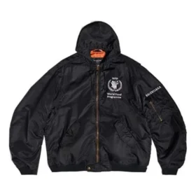 Bomber ligero con capucha Balenciaga x WFP «Negro» 752178TLO251000