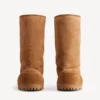 Bota alta de piel de Alaska para mujer en color marrón
