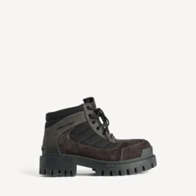 Bota baja de estilo militar para mujer en marrón/negro