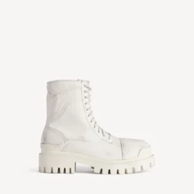 Bota de combate para hombre en blanco
