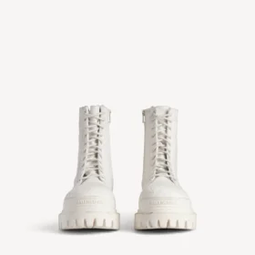 Bota de combate para hombre en blanco