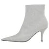 Botas con tacón de cuchillo de 85 mm y purpurina «Silver» 579280WA7018163