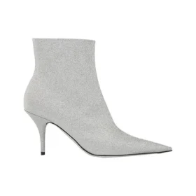 Botas con tacón de cuchillo de 85 mm y purpurina «Silver» 579280WA7018163