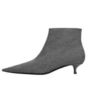 Botas de lana a cuadros con punta afilada «Gris» 579218W1SR01214