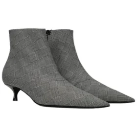 Botas de lana a cuadros con punta afilada «Gris» 579218W1SR01214
