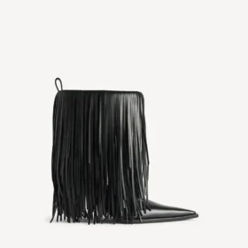 Botines Avenue con flecos para mujer en negro