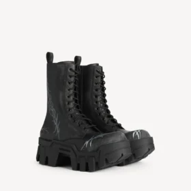 Botines con cordones Bulldozer para hombre en negro