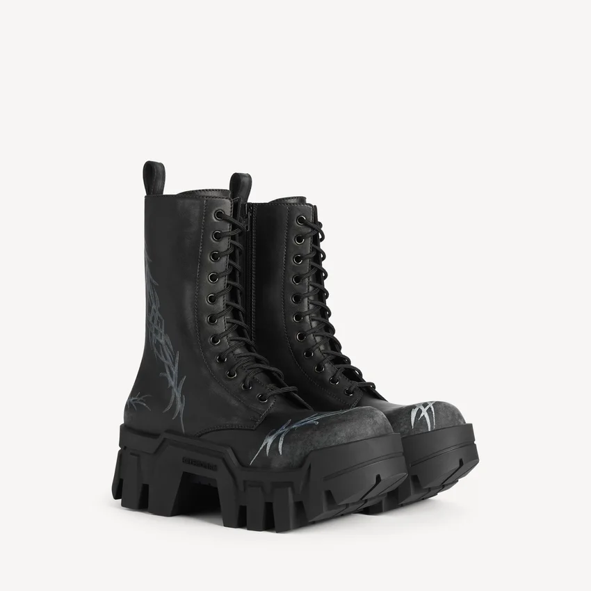 Botines con cordones Bulldozer para hombre en negro Botines con cordones Bulldozer para hombre en negro