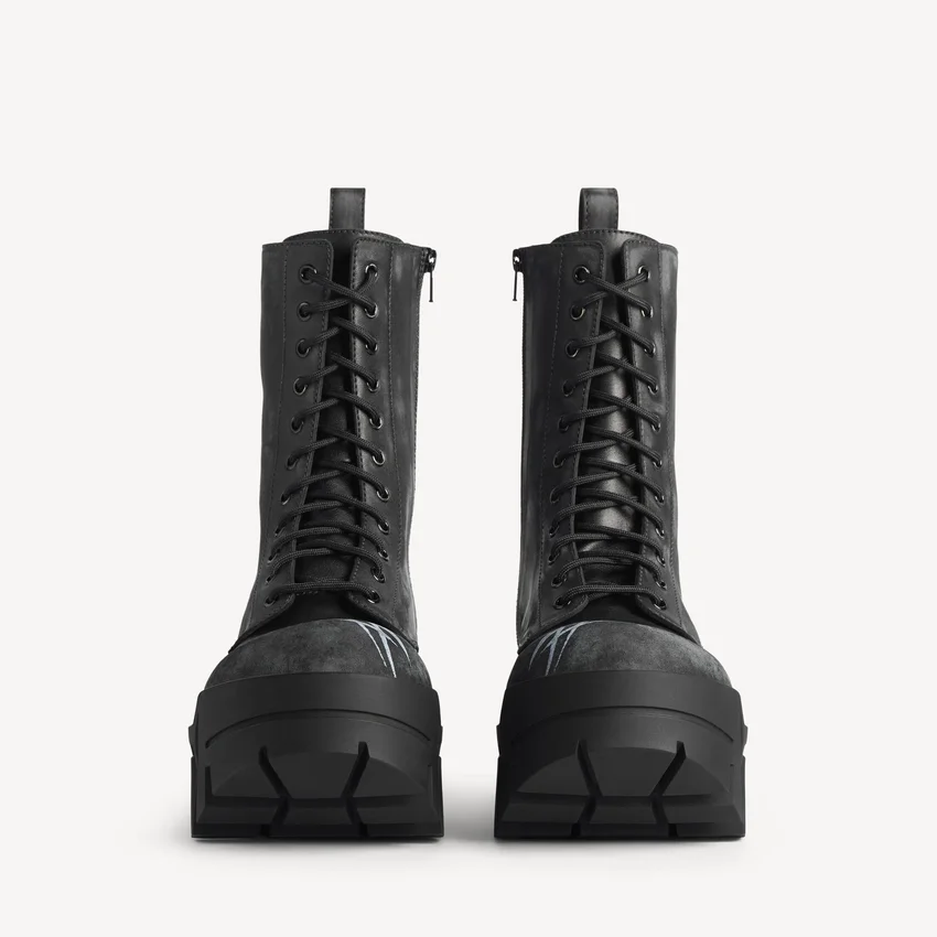 Botines con cordones Bulldozer para hombre en negro Botines con cordones Bulldozer para hombre en negro