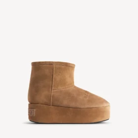 Botines de plataforma Alaska para mujer en marrón/blanco