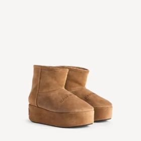 Botines de plataforma Alaska para mujer en marrón/blanco